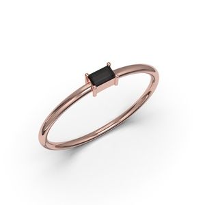 Solid Rose Gold Minimalist Promise Baguette Ring